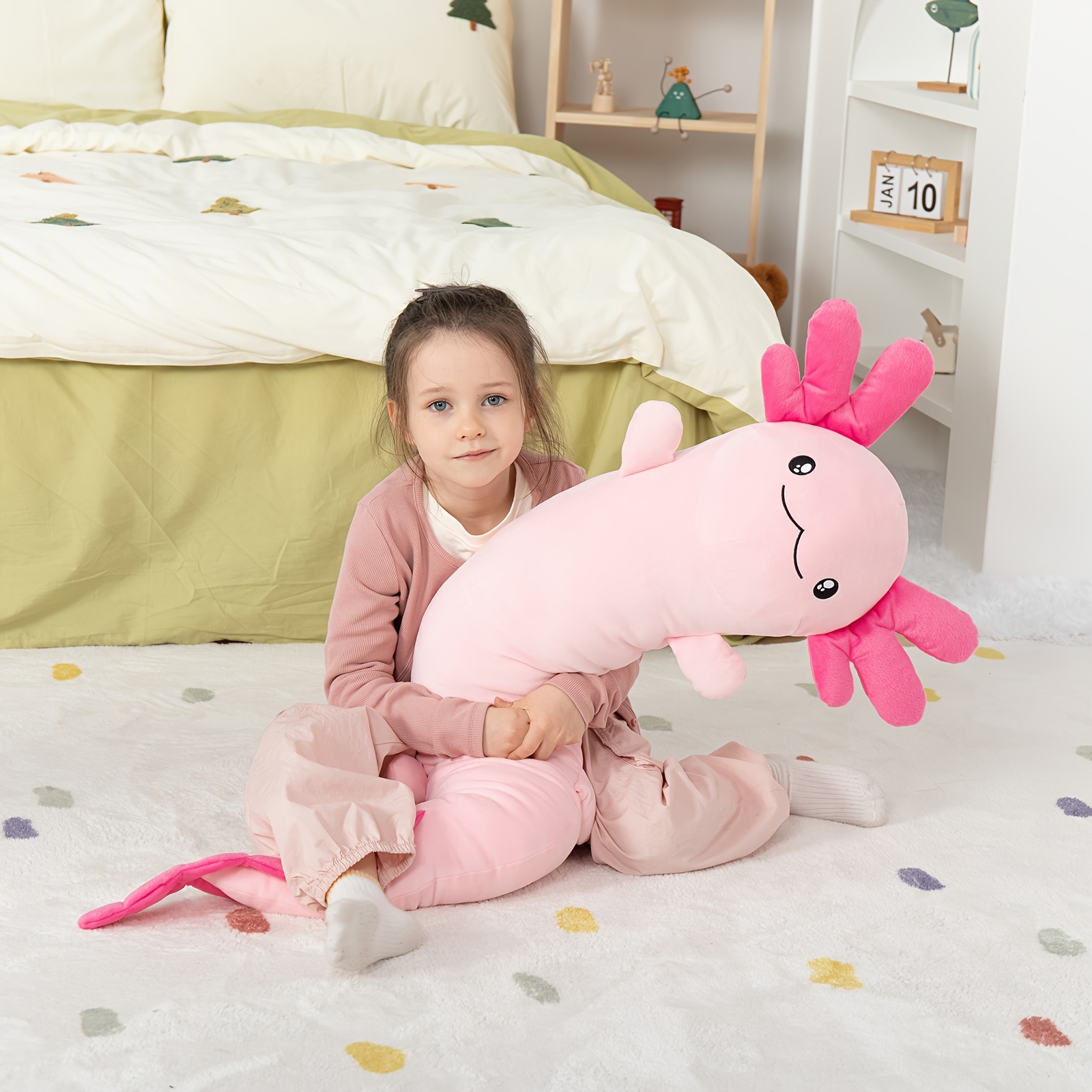 

Maogolan Axolotl Plush Stuffed Animal, Big Axolotl Plush Pillow Toy, Jumbo Stuffed Axolotl Body Pillow For Kids Adults, Axolotl Plush Glow In The Dark, Holiday Birthday Red