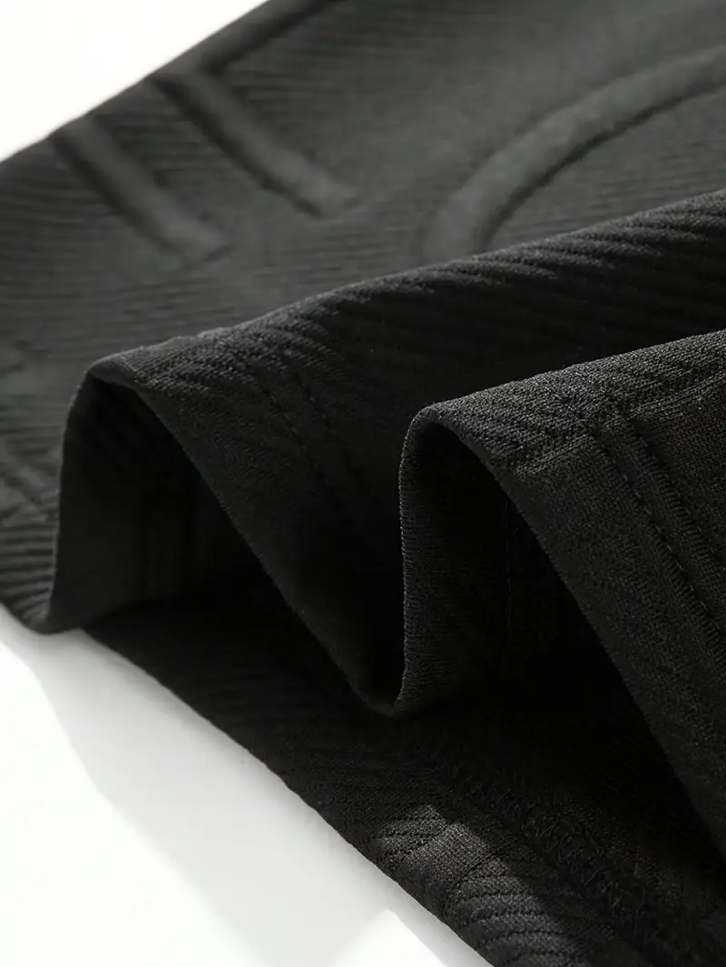 letter pattern textured and knit mens solid color short sleeve crew neck t shirt trendy and chic tops for men for summer details 4