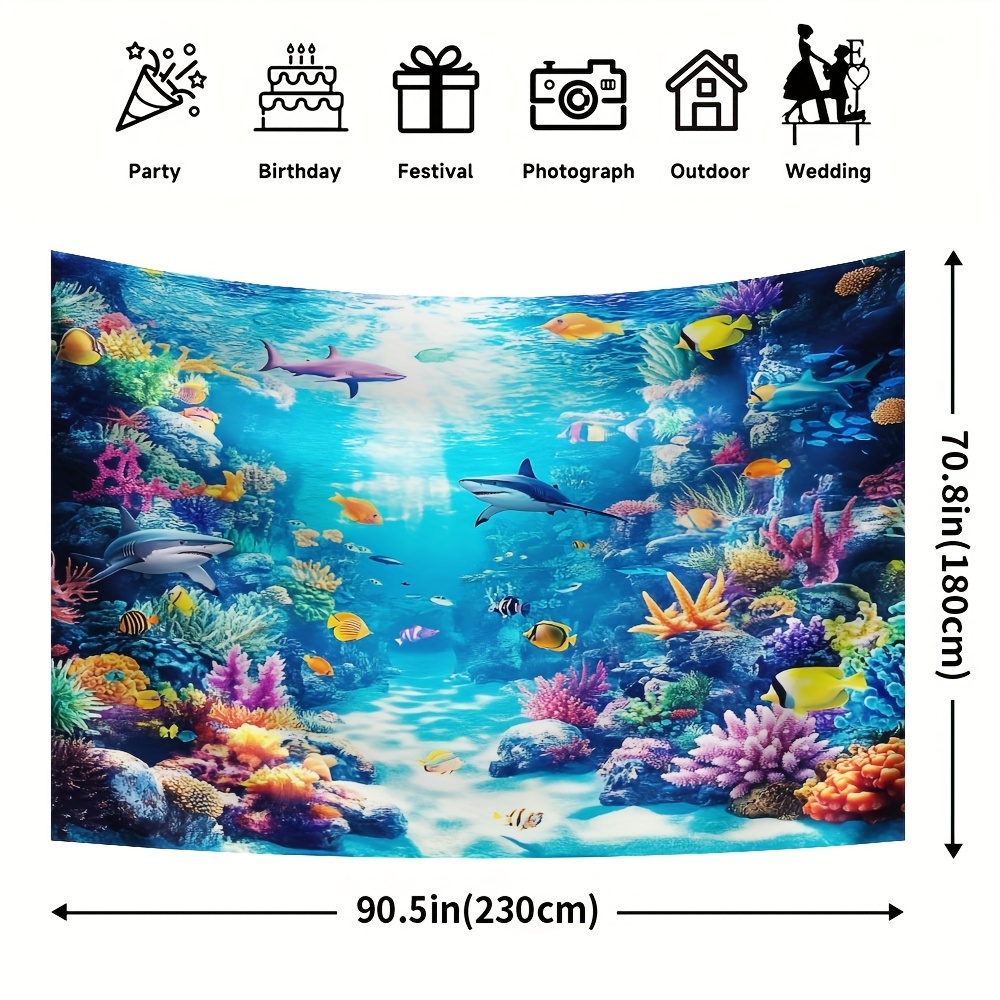TEMU 1pc Vibrant Tapestry - 2d Flat Printing, Colorful & Scene, Polyester Wall Hanging Decor For Living Room, Garden, Or Carnival Display, No Power