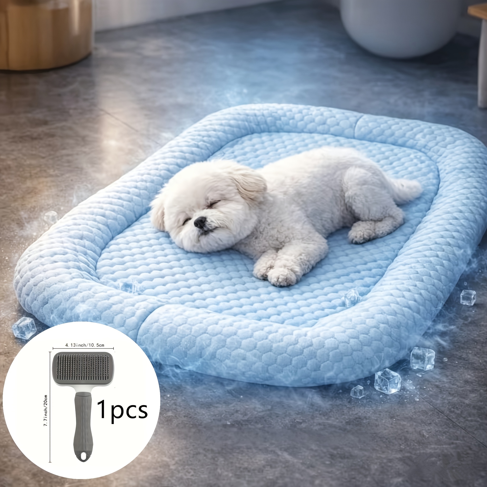 Image of Upgraded Easy-to- Grooming Brush With Self-cleaning Button For One-button Hair Removal - Curved Needle Brush For Cats And Dogs, And Massage, Ideal For Loose Fur, Pet Grooming , [