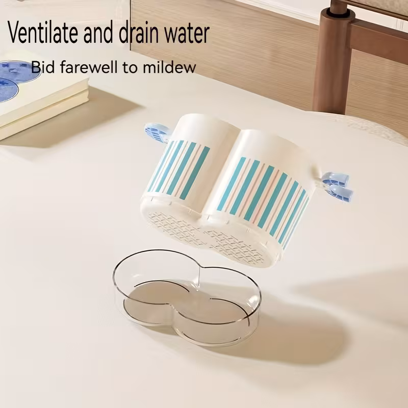 dopamine dual compartment chopstick holder drainage utensil stand countertop spoon and fork organizer with storage box Product details 6