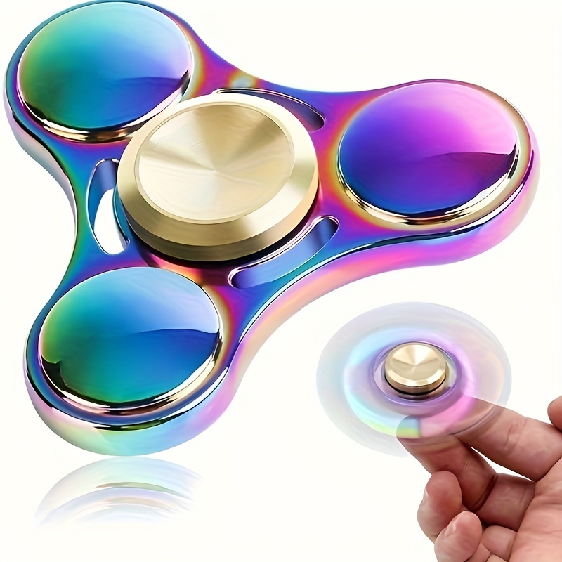 

1pc Metal Rainbow Hand Spinner, Edc Fidget Spinner With High-speed Bearing Fidget Finger