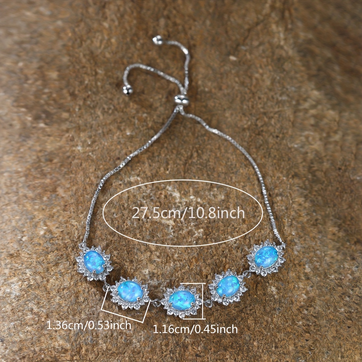 Opal Sunflower Pendant Bracelet Retro Beaded Drawstring Wristband