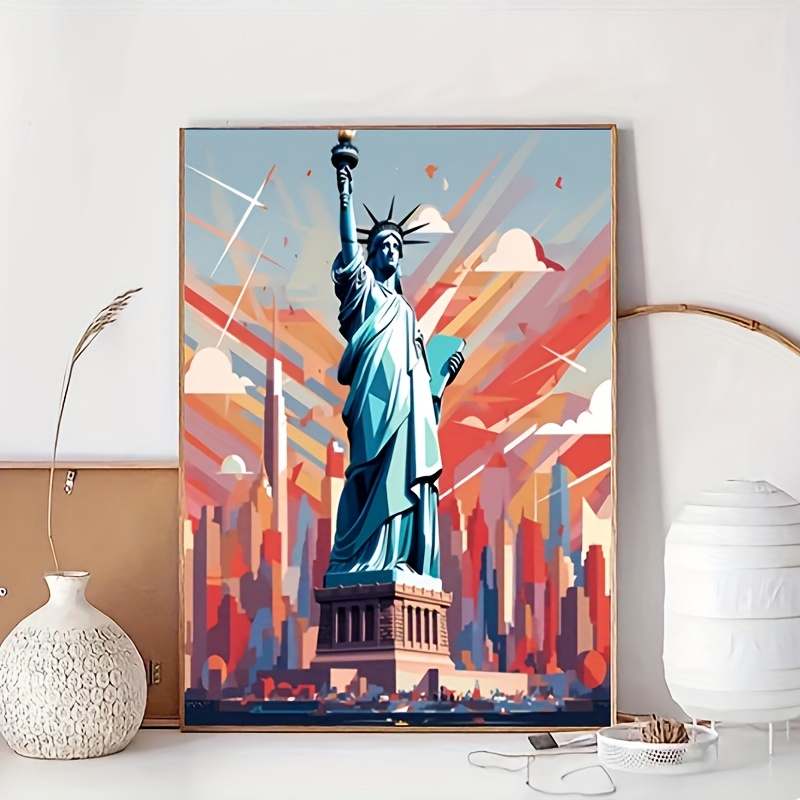 

Diy 5d Diamond Painting Kit - Statue Of , Full Drill Round Rhinestone Art, Frameless 16x20" Craft For Home Wall Decor