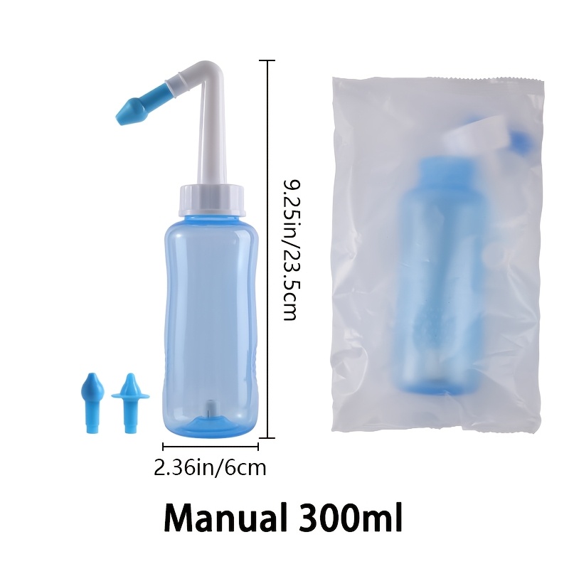 Manual Nasal Wash Bottle, Portable Sinus Rinse Nose Irrigation Cleaner, Reusable Nasal Cleaning Kit For Daily Hygiene, Gentle Rinse Leak-proof Design, & Clean, Office Use, 300ml 500ml