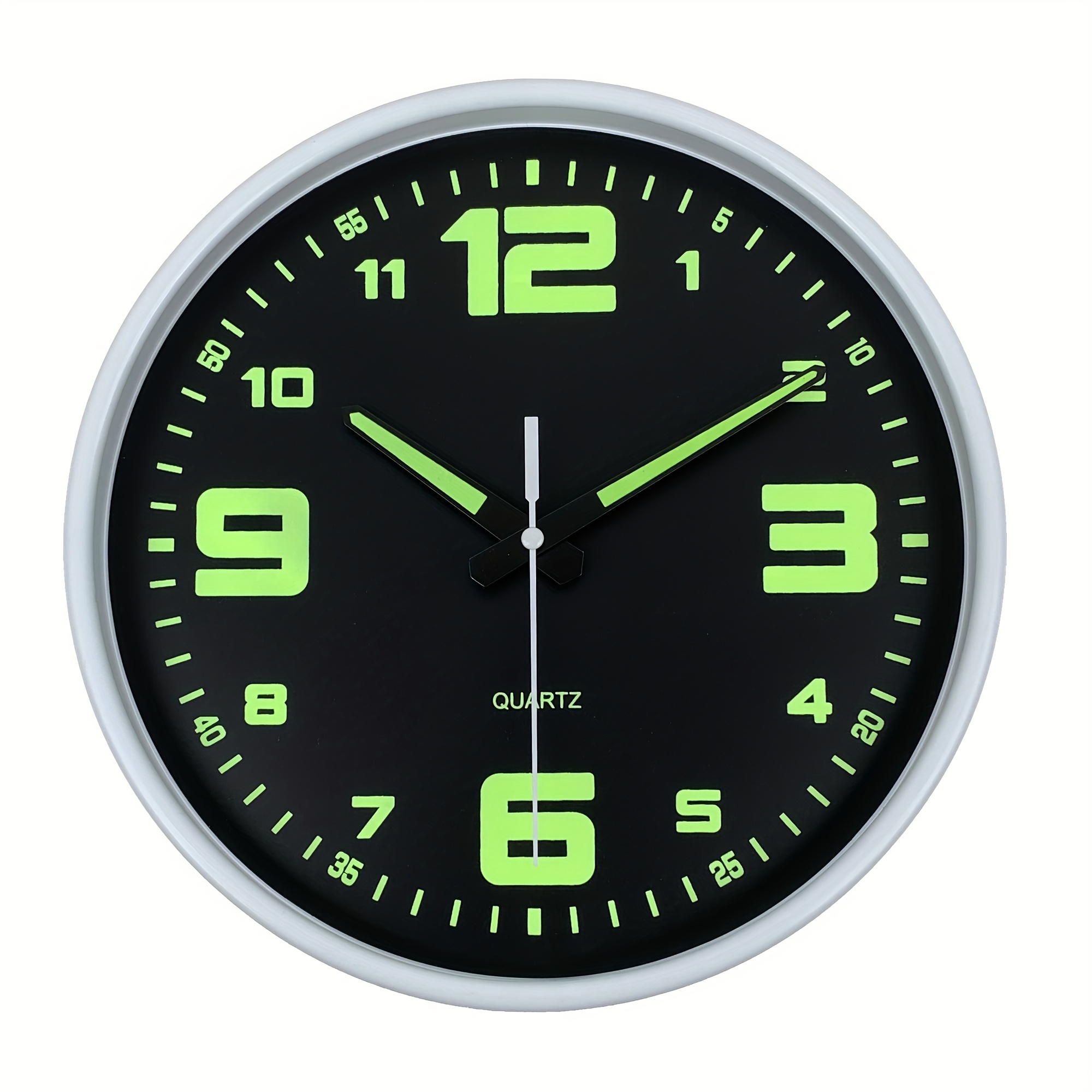 TEMU -inch Round Easy Modern Wall Clock, Luminous Pattern Silent Battery Powered, Suitable For Living Room, Dining Room, Party, Bedroom Outdoor Wall