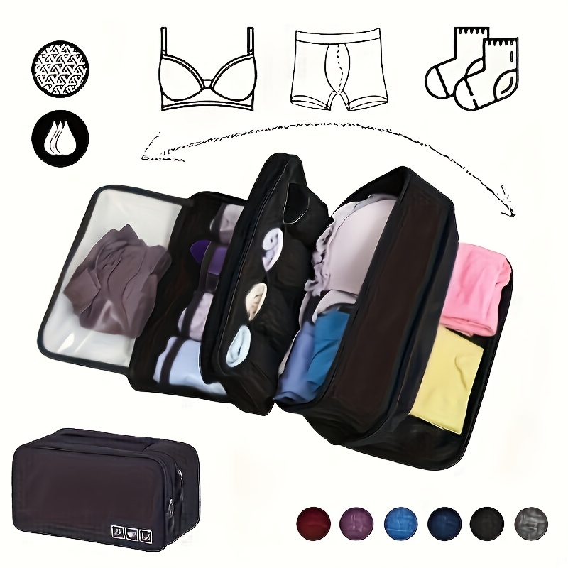 

Travel Portable Storage Bag, Lightweight Oxford Cloth Zipper Storage Box For Underwear, Multifunctional And Compact Packaging Solution, Essential Travel Storage Bag