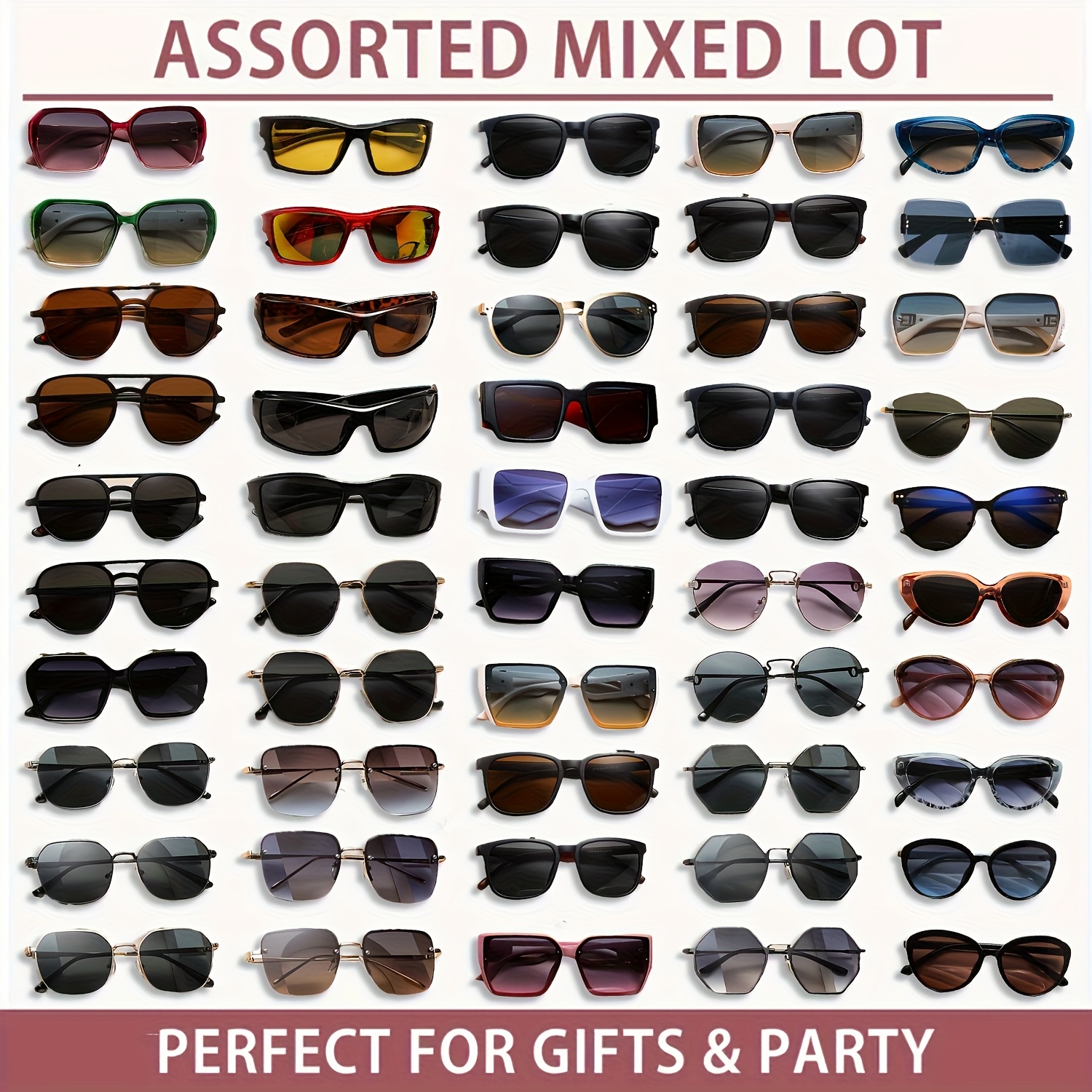 assorted sunglasses sold on Temu United States display picture 1
