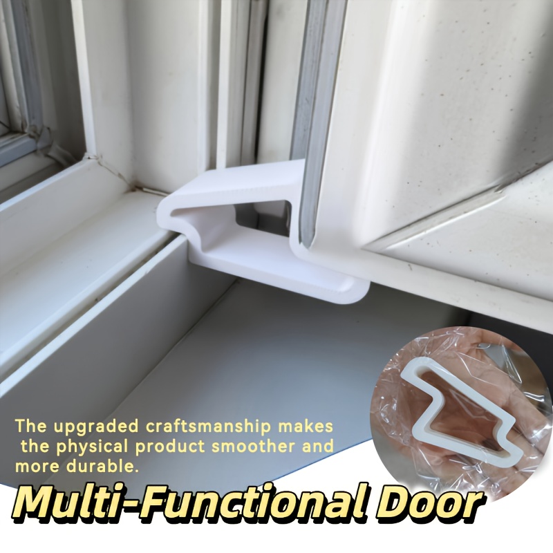 4pcs Stoppers, Door Holdbacks To Prevent Sliding, Newly Upgraded Sturdy Plastic, For , Secure Window Fixing, Suitable For Home And Office, Indoor Ventilation System Kit, Window Stoppers Indoor Light