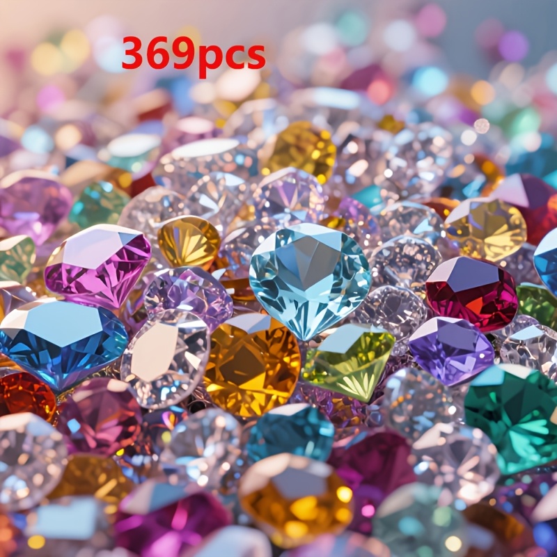 TEMU 369pcs Acrylic Fake Diamonds, Suitable For Vase Filling, Table Centerpiece Decoration, Cosmetics Storage, Diamonds, Acrylic Gemstones, Wedding