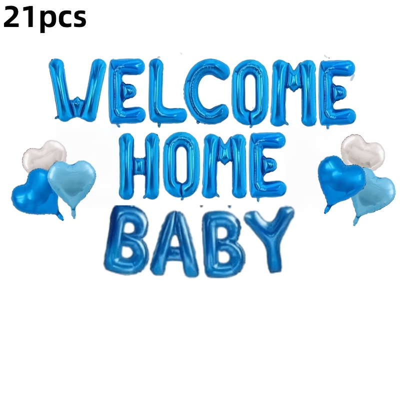 TEMU 1 Set Welcome Home Party Balloons, Pink And Blue, Suitable For Welcome Parties, Homecoming Gatherings, Anniversary Decorations, Gender Reveal