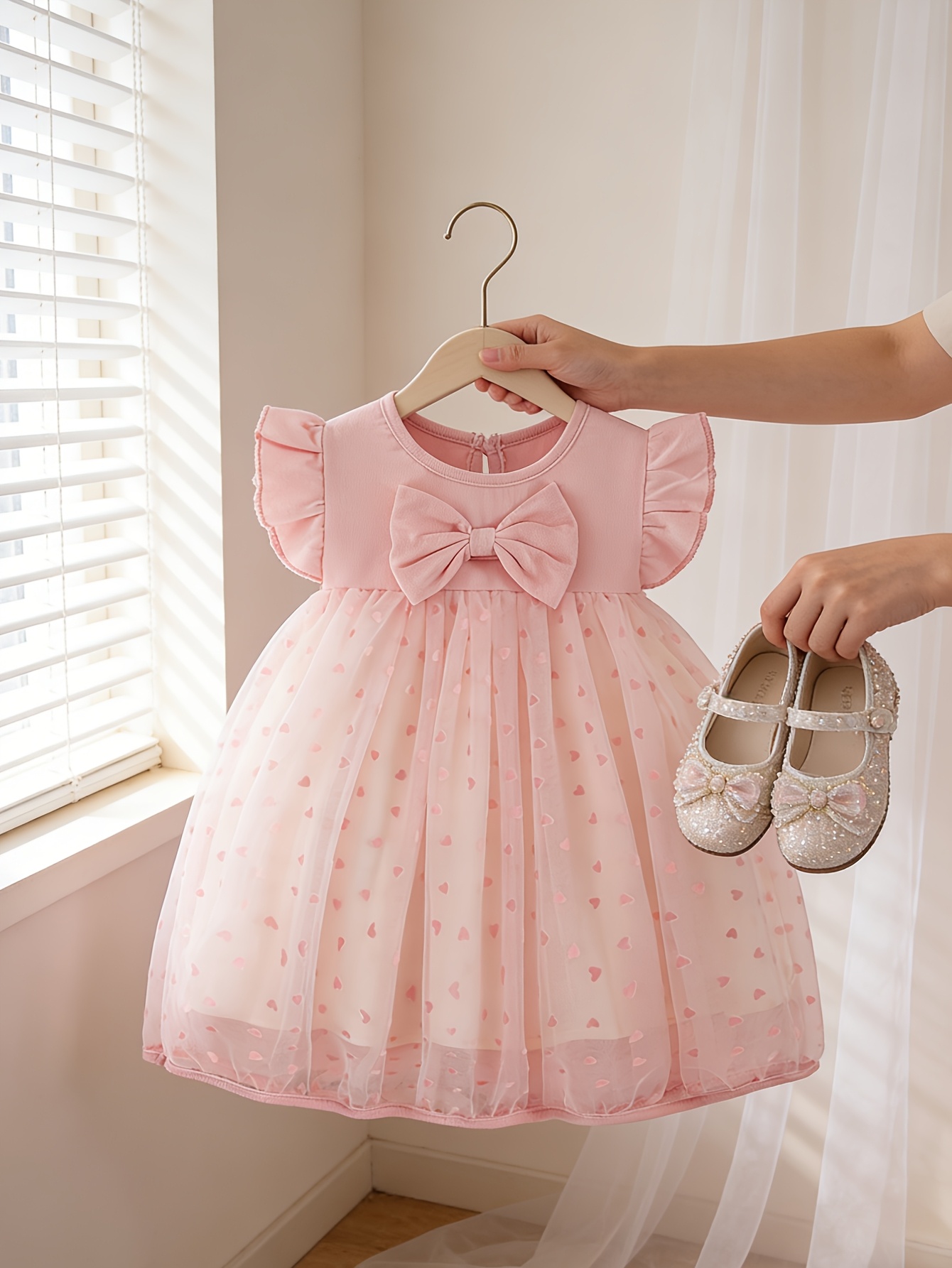 strapless open back dress Melanie metallic party dress light pink / Festival dress main image 1