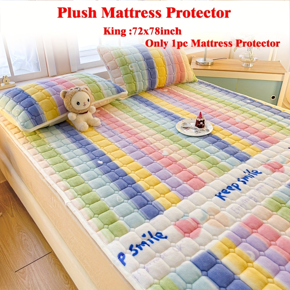 TEMU Print Mattress Cover Quilted Mattress Protector With Hightly Elastic Bands In The Mattress Protector