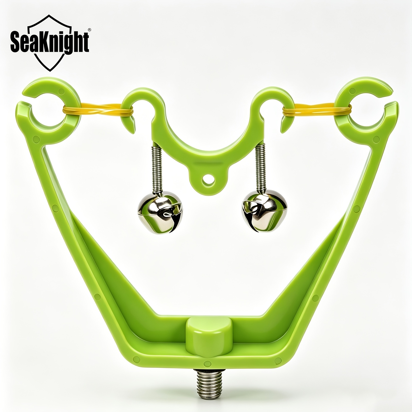 Image of Carp Fishing Rod Rest Head With Dual Alarm Bells, Bow-shaped Fishing Rod Holder Tip, Euro Carp Fishing Bank Stick Accessory, Fishing Rod Support Bracket Head For Carp Coarse Fishing