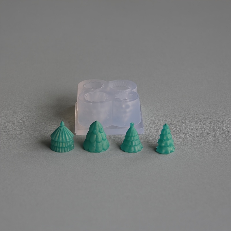 TEMU 3d Christmas Tree/snowman/gift Box Winter Decoration Mold High- Silicone Gift Box Christmas Tree Silicone Resin Casting Mold Christmas Winter