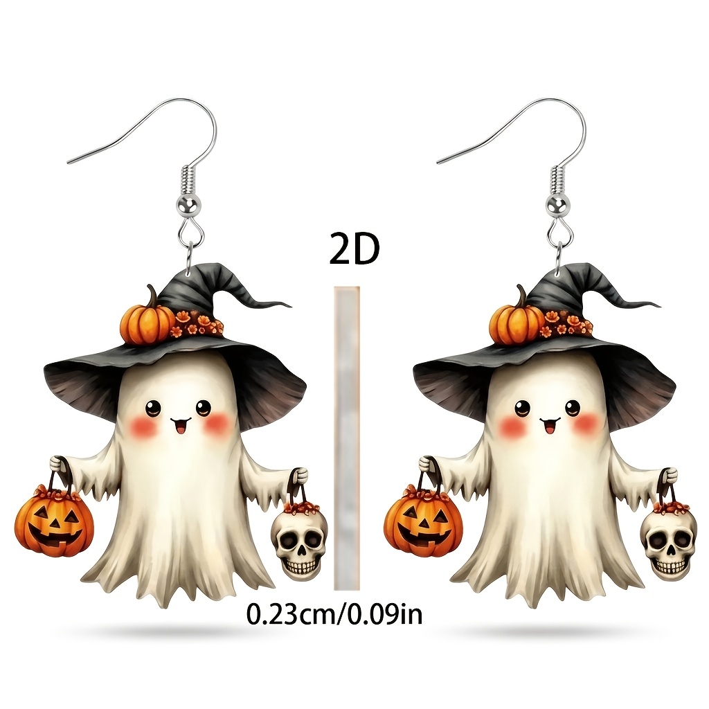 TEMU Boucles d'oreilles pendantes 2D plates pour femmes, 1 paire, style rétro automne/hiver hip-hop gothique, motif géométrique , boucles d'oreilles