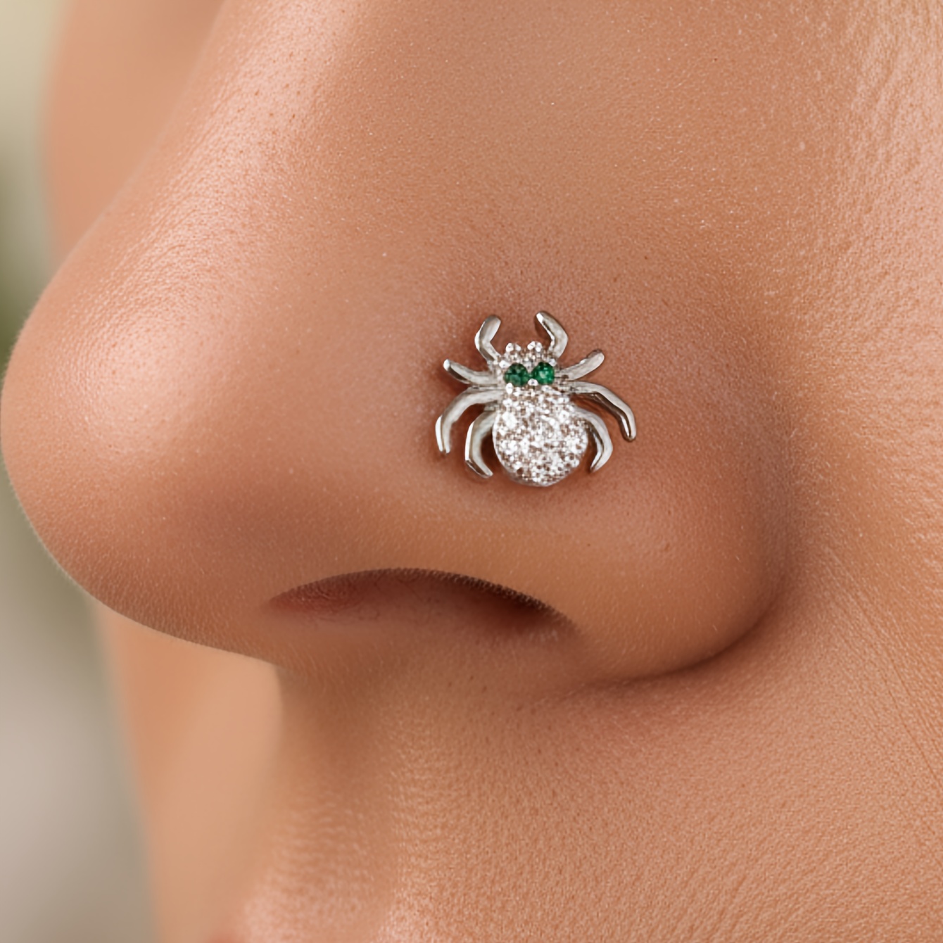 TEMU 1pc L-shaped Nose Ring Spider Body Piercing Jewelry For Men And Women