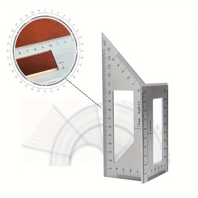 

Precision Aluminum Alloy Square - 45/90 Degree Angle Ruler For Woodworking, Scribing & Marking Tool Ruler Metal Woodworking