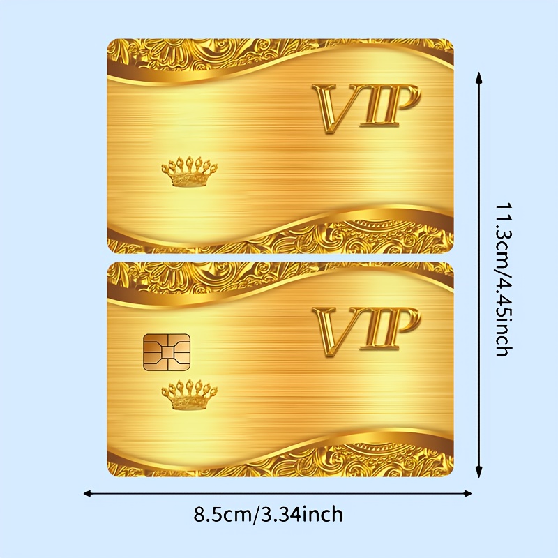 Image of "2pcs Gorgeous Metal Stickers"credit Card Sticker Used For Ebt, Transportation, Keys, Credit Cards, Debit Cards, Card Skins, Protect Bank Cards, No Bubbles, Suitable For Small Chip Cards