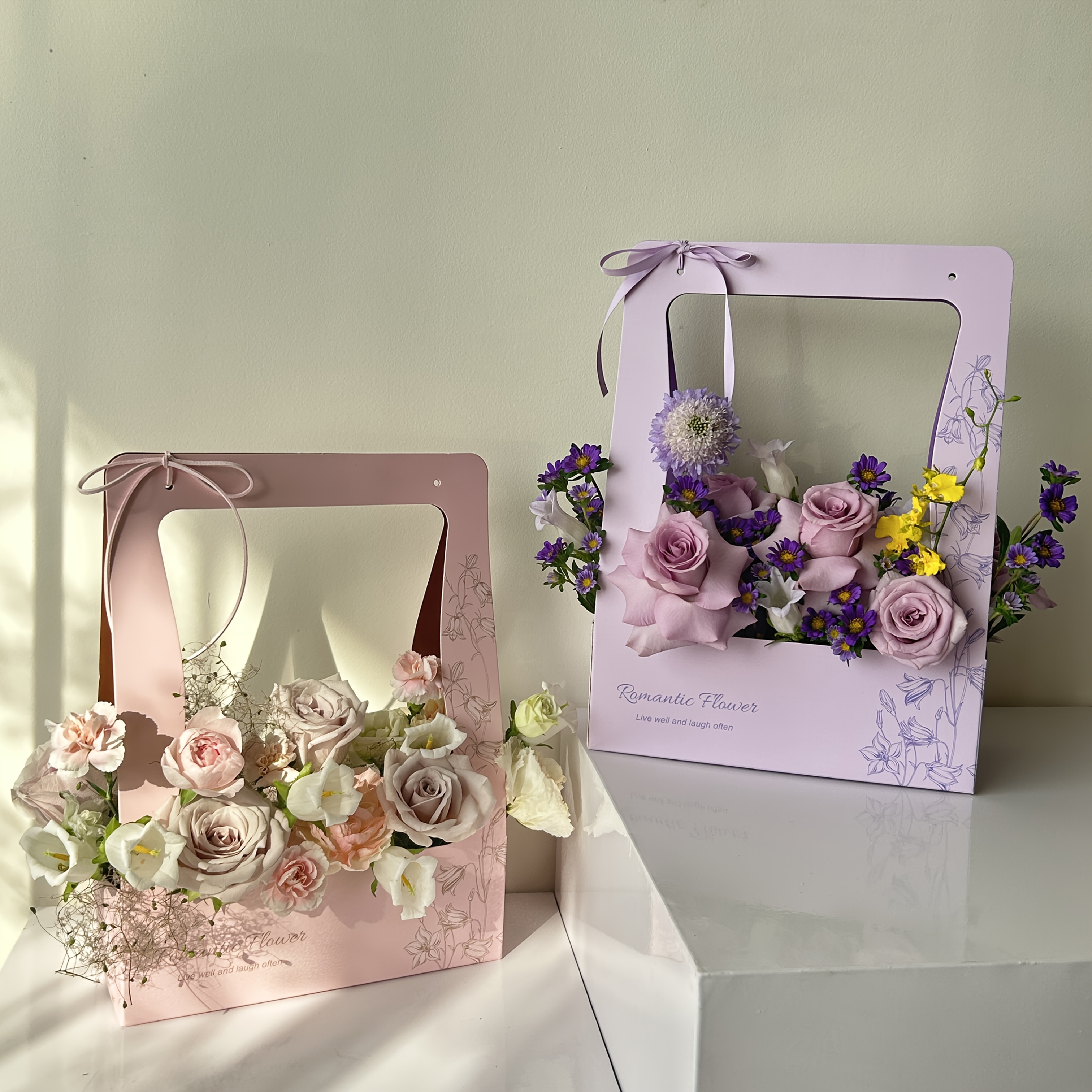 VAIPI 16 Stück Blumen-Geschenkboxen Aus Karton – Mit Metallkette, Rot & Schwarz, 15x10x10,5 Cm