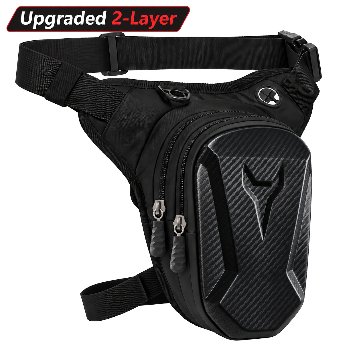 TEMU Upgraded Double-layer Multifunctional Hard Shell Chest Bag, Lightweight Casual Crossbody Bag, Waist Bag, Leg Bag, Double-layer Storage Design