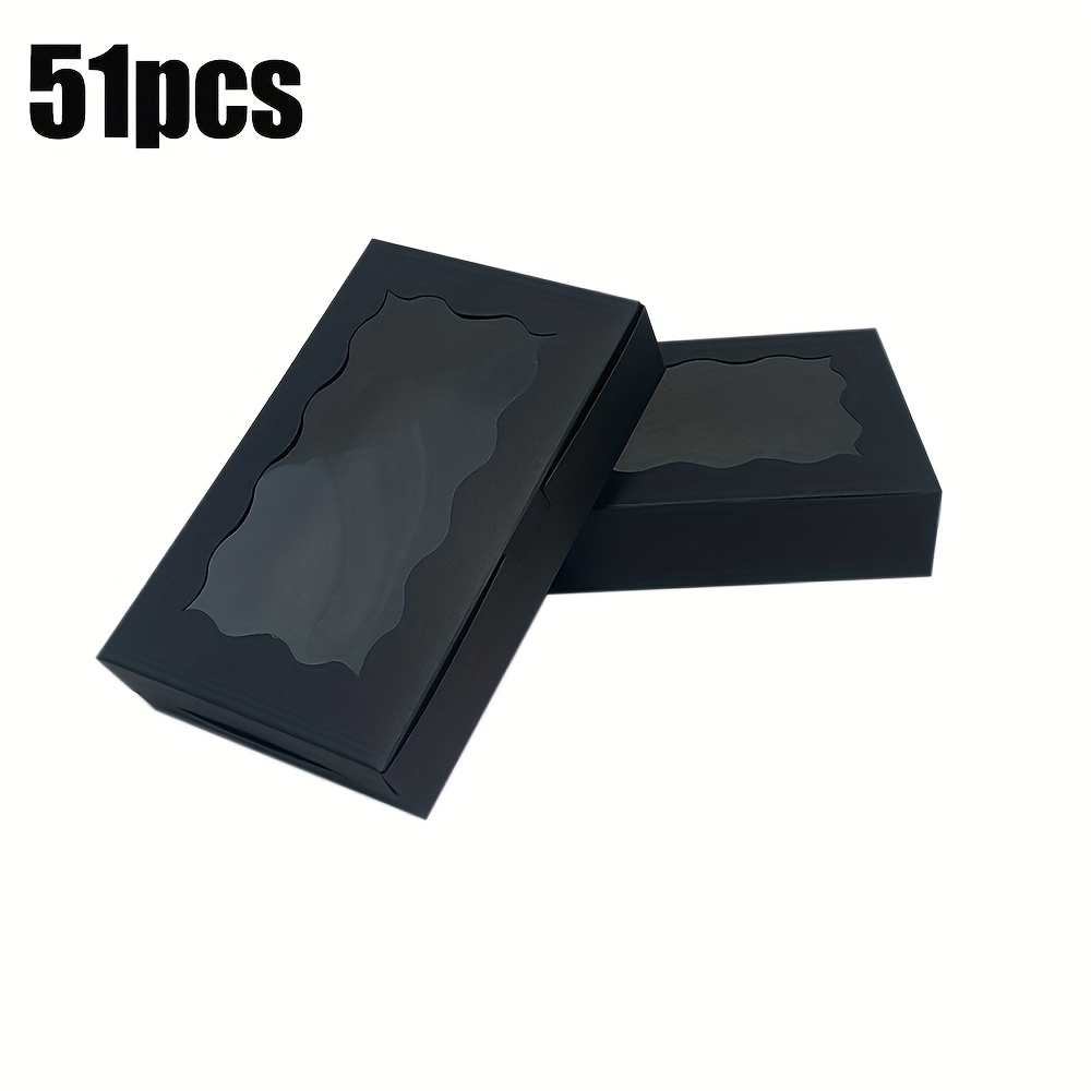 TEMU Cadeau pour elle/lui Boîte cadeau en cuir de vache 51 pièces avec fenêtre de visualisation transparente - Fermeture à clip jetable, parfait pour