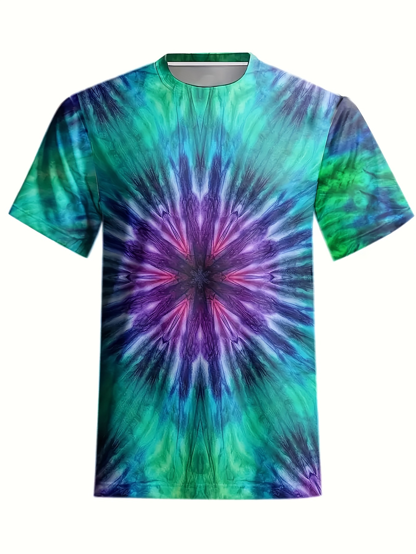 Purple Brand Men's Tie-Dye Logo T-Shirt in Green Purple Brand