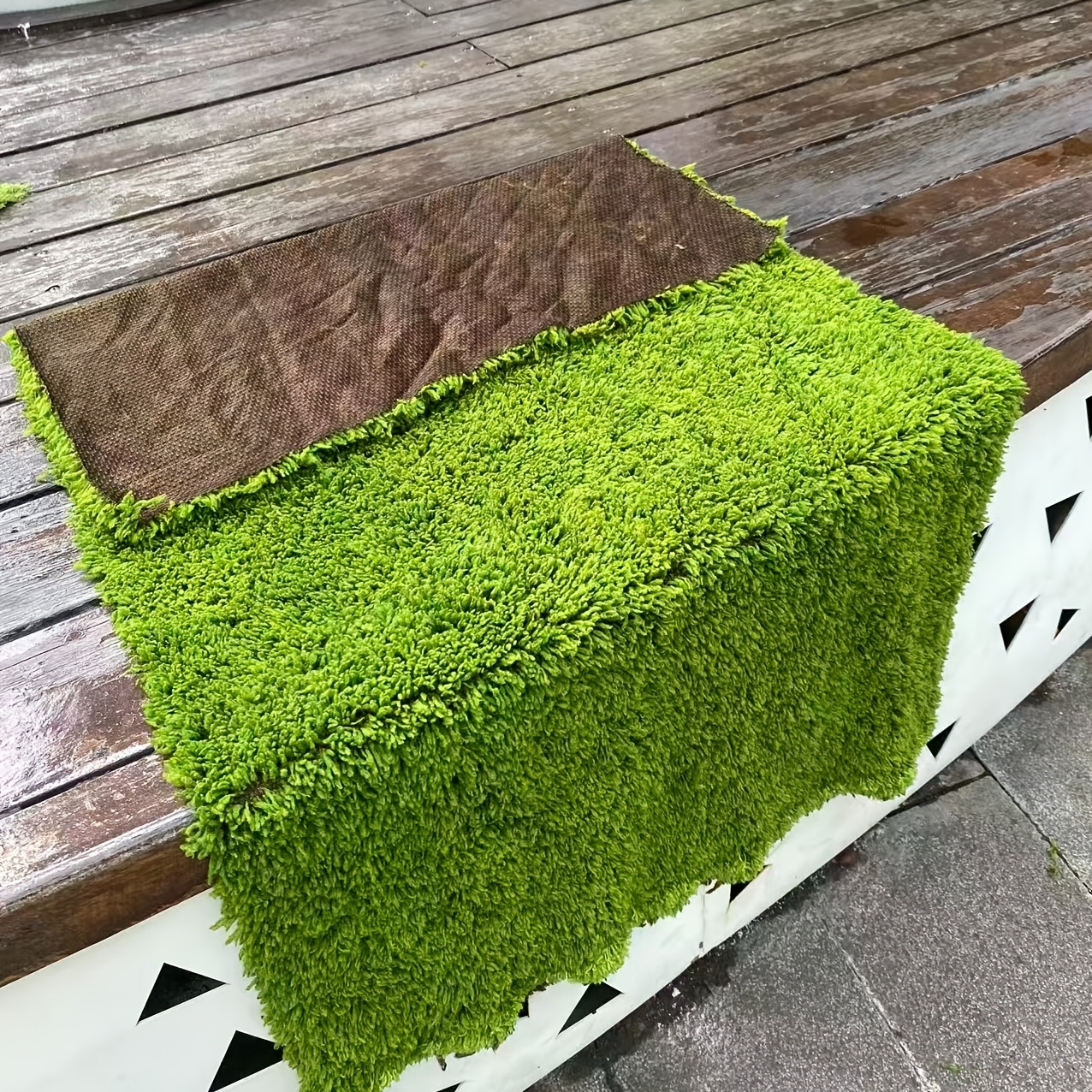 TEMU 1 tapis de gazon artificiel réaliste - Gazon artificiel vert doux pour décoration intérieure/extérieure, paysage de jardin et revêtement de sol