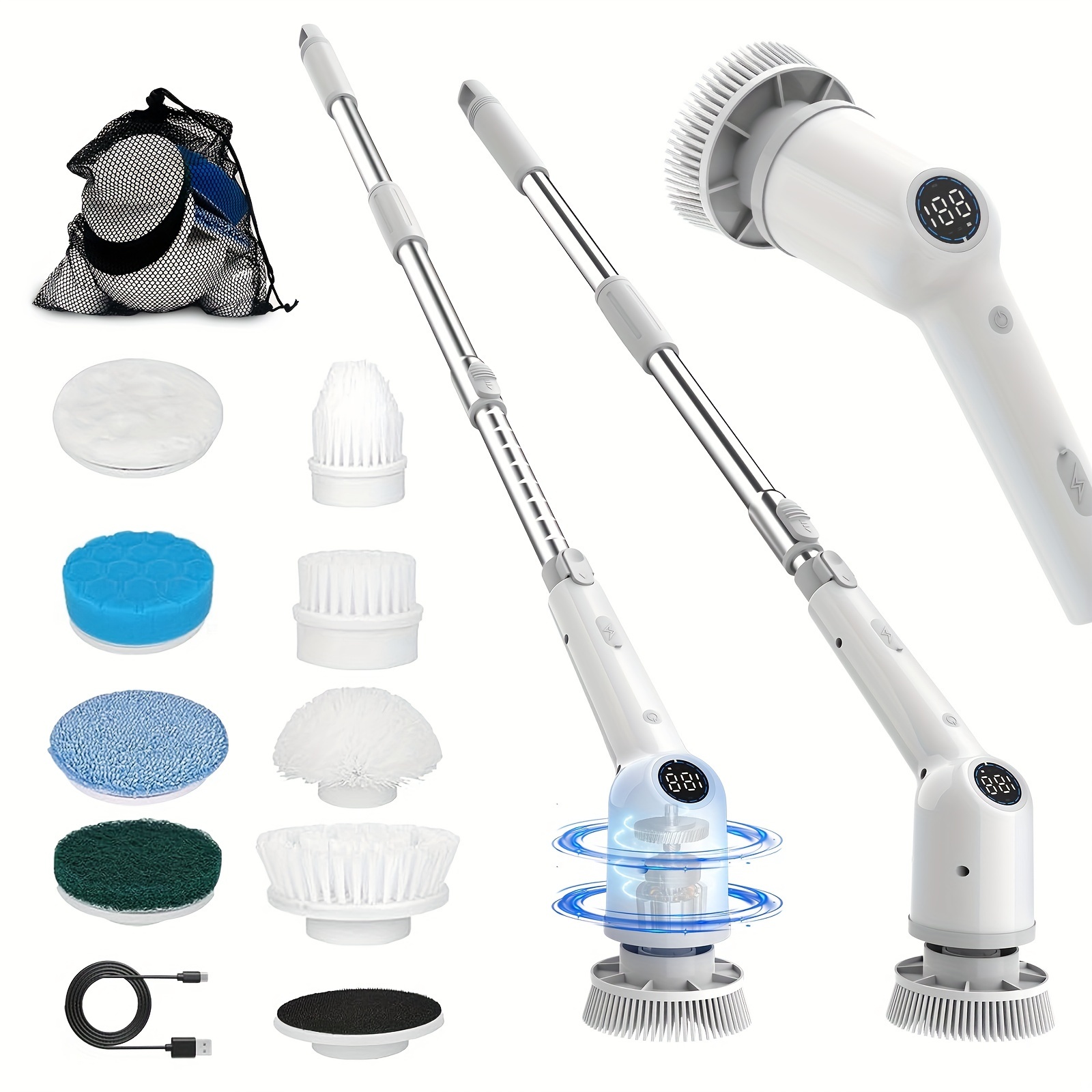 

2024 , 3 For Cleaning, & Detachable 9 Replaceable For Cleaning Bathroom Tub Sinks
