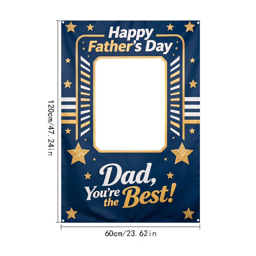 TEMU 1pc, Father's Day Themed Photo Frame, Black Print "dad You're The Best" Photo Props, Father's Day Party , Suitable For Decorations, Father's Day