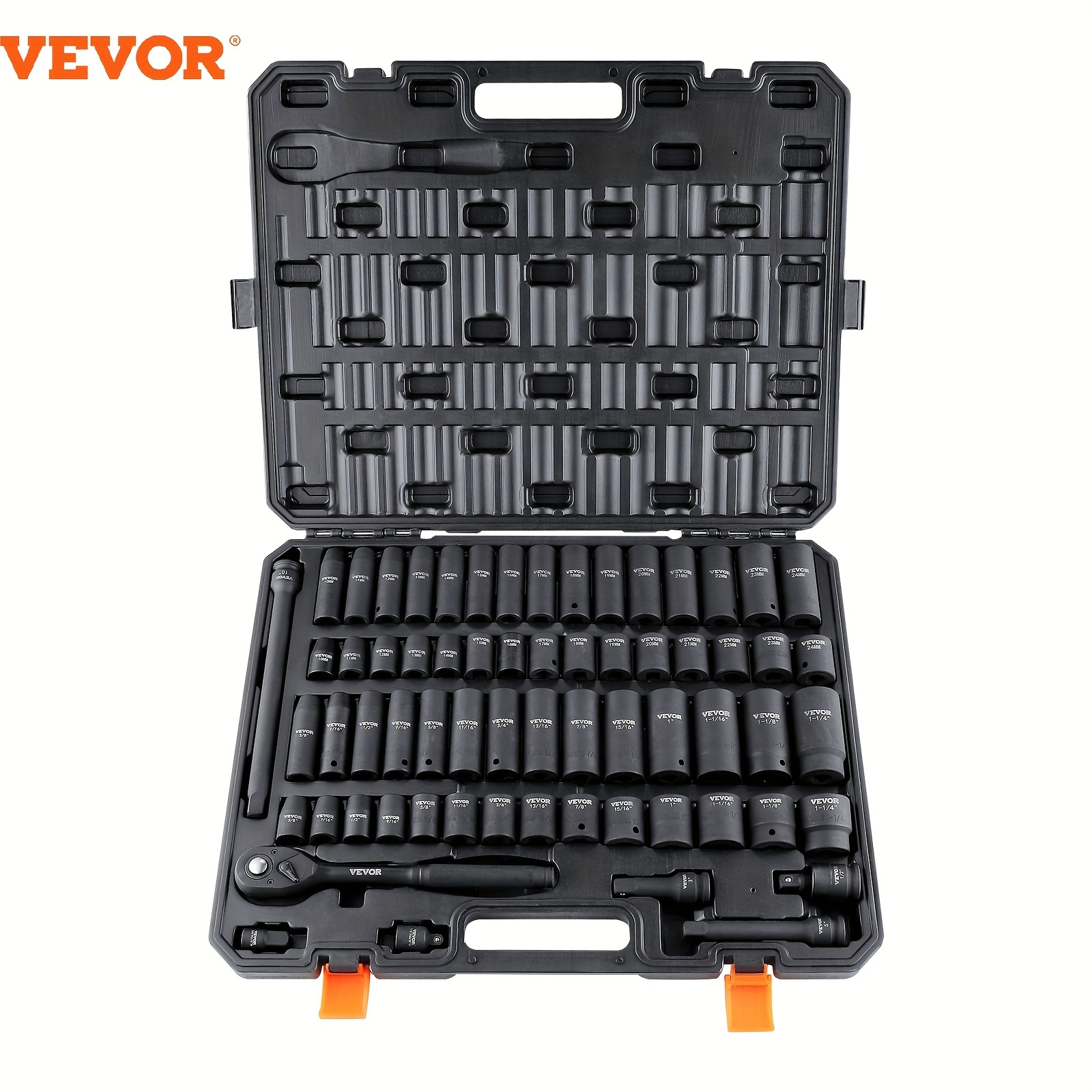 

Vevor 1/2" Set, 65 Set Sae 3/8" To 1-1/4" And 10-24mm, 6 Alloy Steel For Auto , , -to- Size ,