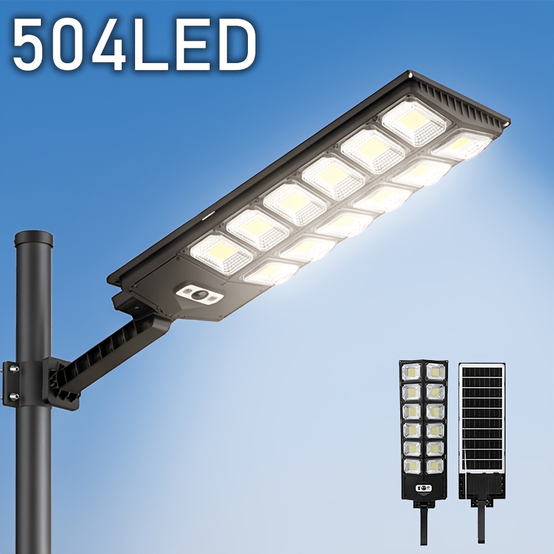 TEMU Outdoor Solar Street Lamps, Commercial Light Strips With Dusk-to-light Function, 3 Brightness Levels Adjustable, Suitable For Portable Street