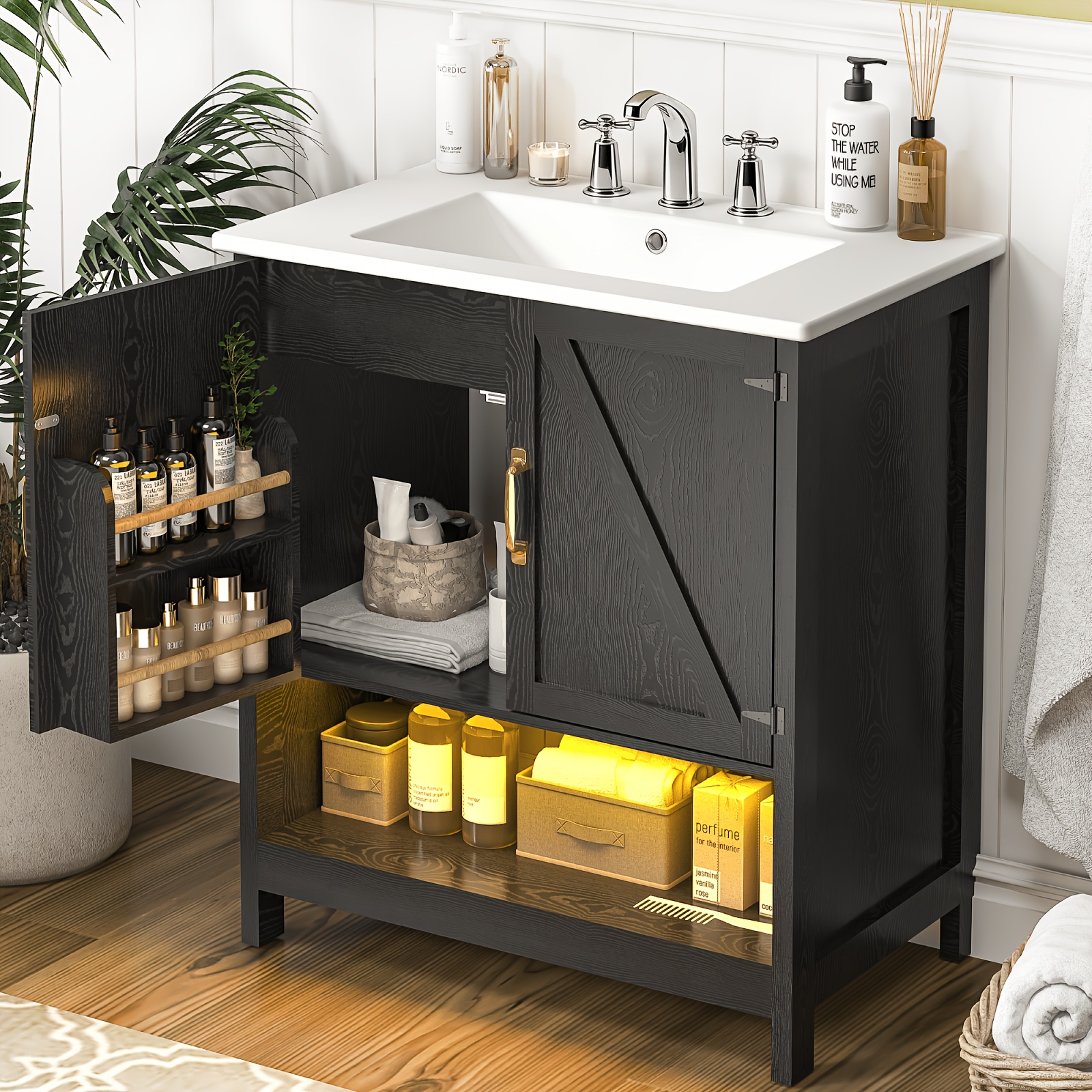 Modern Nordic Minimalist Bathroom Vanity - 30