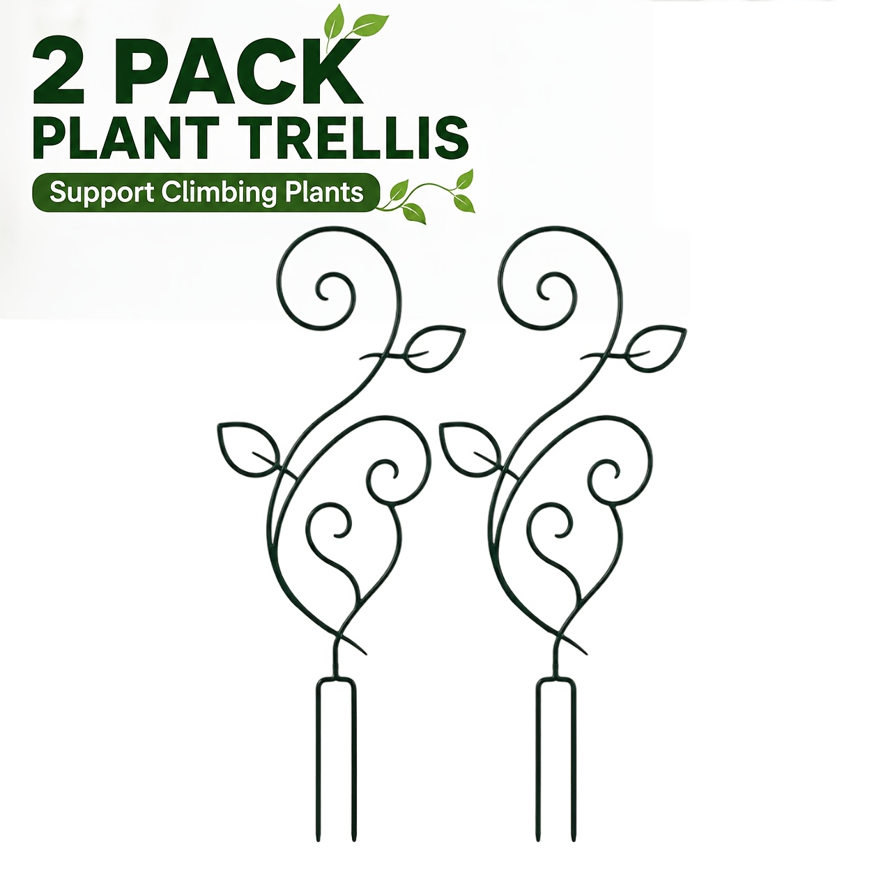 TEMU Ensemble de 2 supports pour plantes grimpantes, support en métal pour grimpante, convient aux plantes en pot d'intérieur, cadre d'entraînement