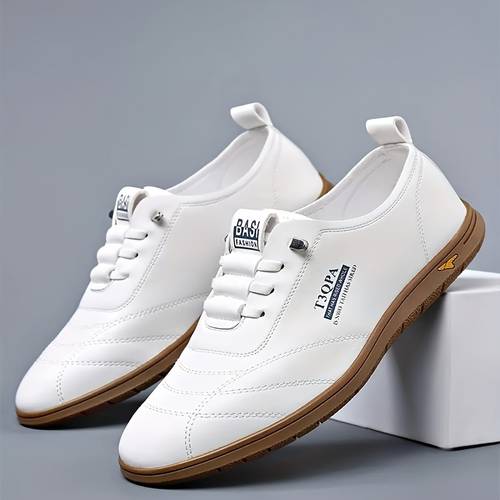 mens thin soled anti slip business casual shoes lace up low with pu upper rubber sole cushioned insole for versatile for office semi formal casual attire dressy shoes