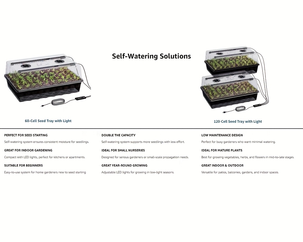 120-Hole Hydroponic Seedling Tray with Growth Light, Including a Seedling Kit with a 4.07-Inch Humidity Dome, Indoor Seedling Tray, Seedling Tray for Plant Germination, And Seed Growth Tools
