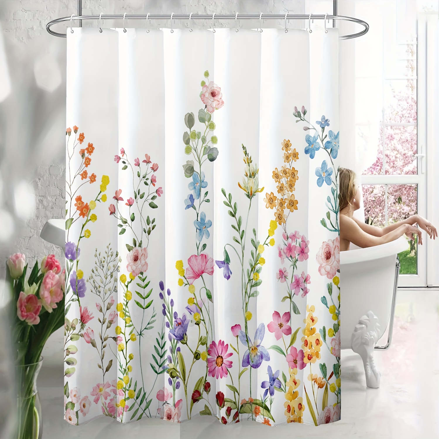 

- Shower Curtain Set , Polyester Bath Curtain, , , Unlined For Bathroom Decor - 1pc 180x180cm