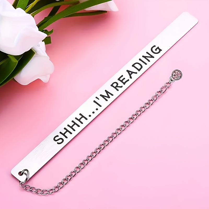 TEMU Stainless Steel Humorous Bookmark - Perfect Birthday Valentine's Day Christmas Anniversary Gift For Bookworm Ladies Men , Metal Bookmark Gift