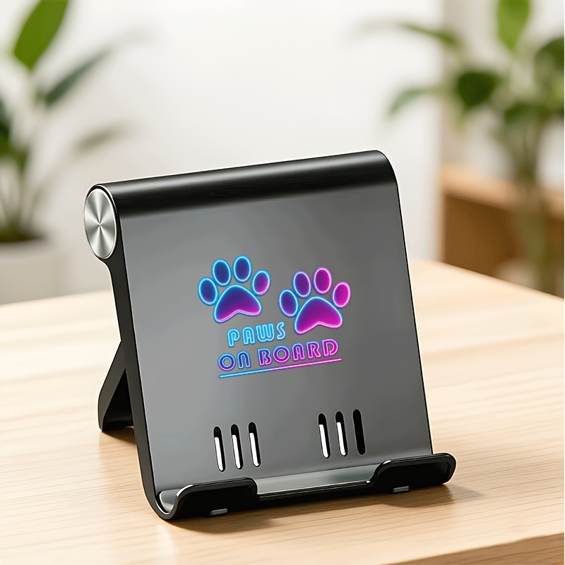 TEMU 2d Flat, 1pc Print Phone Stand Office Desk Stand Lazy For Man Stand Tablet Stand Metal Desk Holder Foldable Phone Stand Cooling Vent Stand