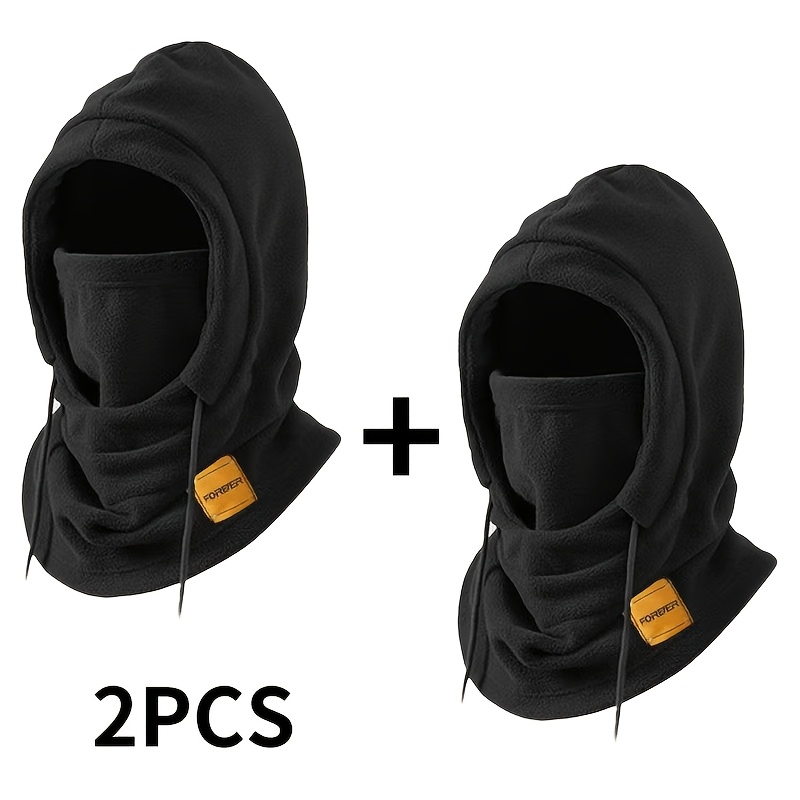 Two-piece Set For Men And Women: Winter Hooded Scarf/mask/hat. Adjustable, Windproof, Warm, Multi-functional Hat That Machine Washed. Suitable For Cycling, Outdoor Activities, And Commuting.