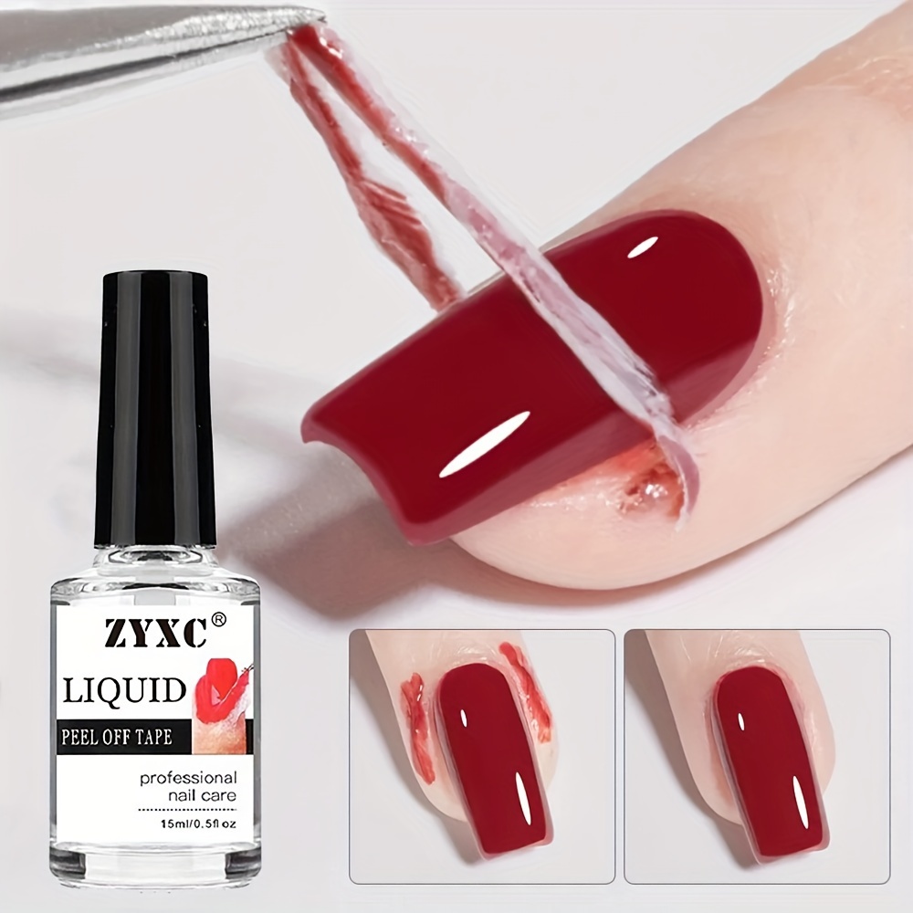 

15ml Quick-dry Peel-off Nail Polish Protector - Waterproof, Hypoallergenic Liquid For Cuticle & Edge Care, Odorless