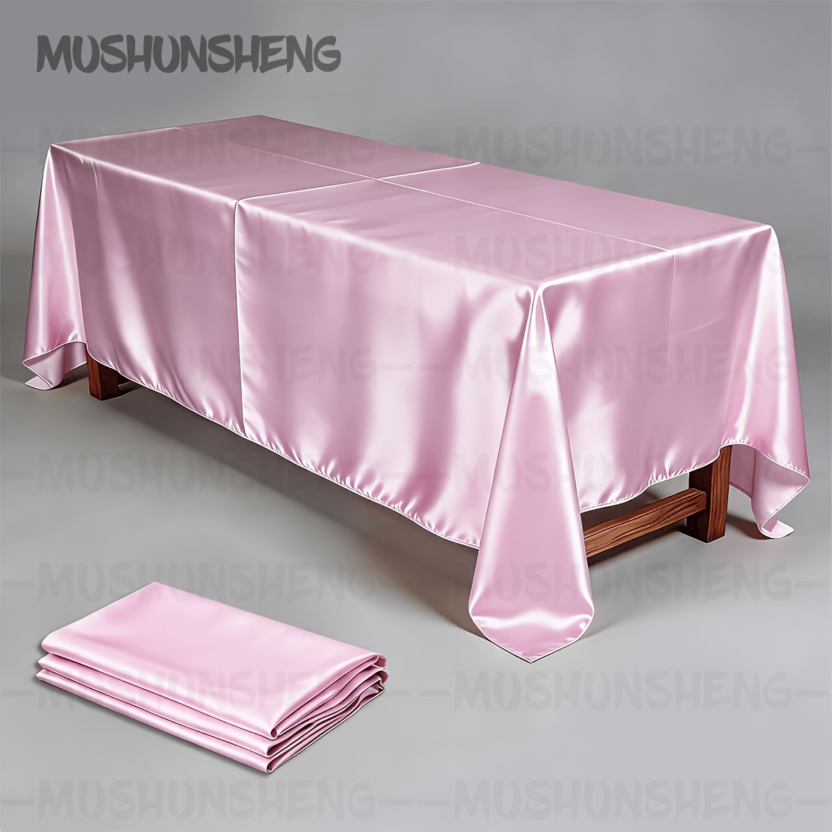 TEMU Nappe rectangulaire unie en satin, 1 pièce, nappe rectangulaire, convient pour une utilisation en intérieur/extérieur, idéale pour , banquets,
