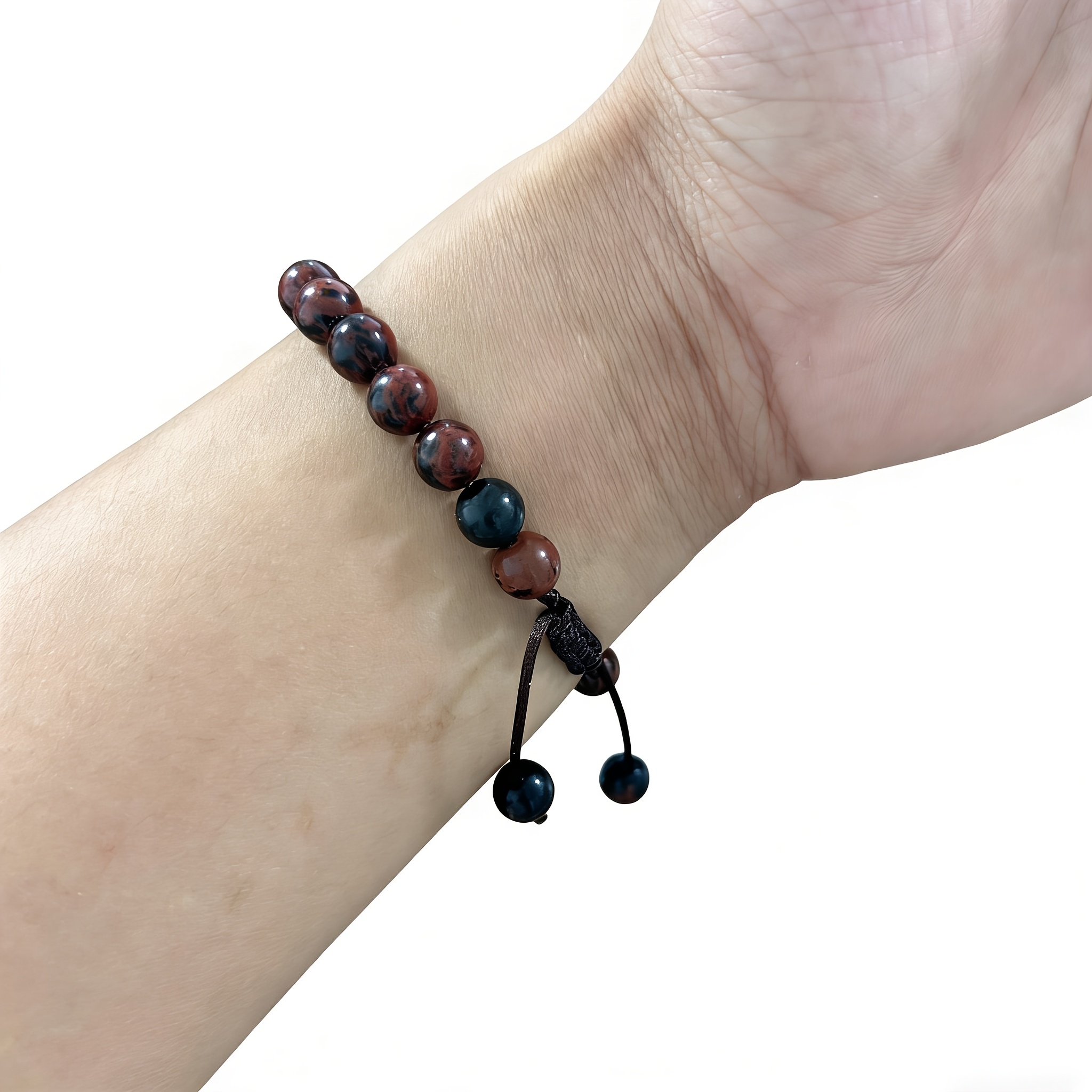 Golden Swan Stone Adjustable Bracelet, Natural Woven Style
