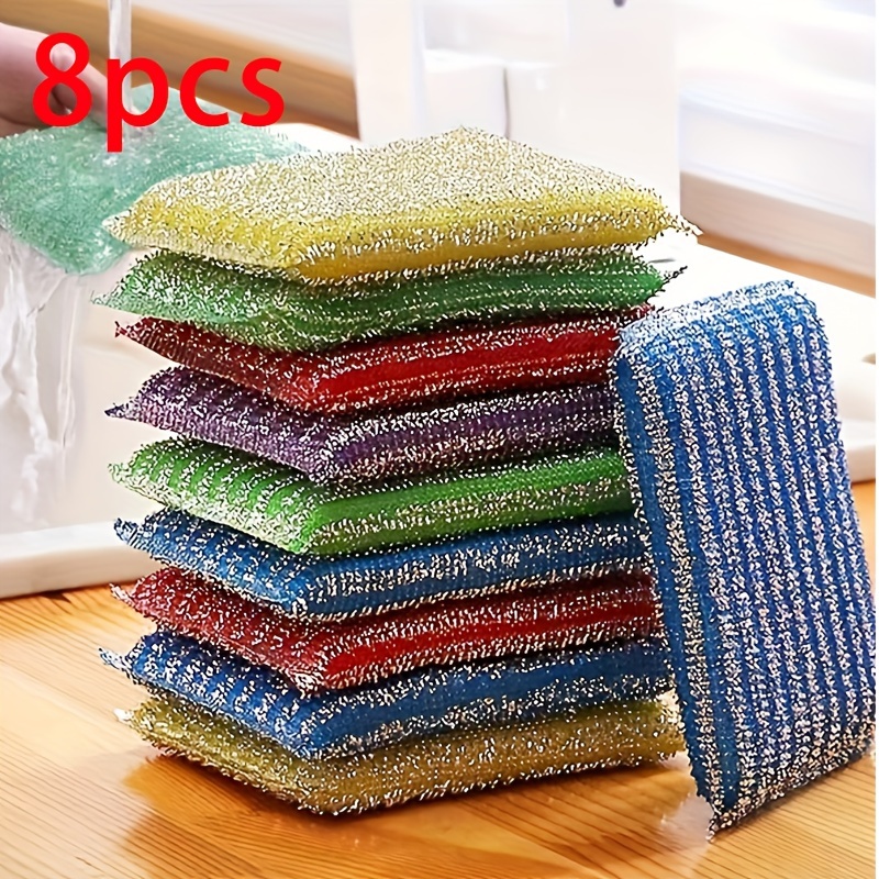 

8pcs Cleaning Sponges - Double-, Non-scratch Dishwashing & Pot For Use