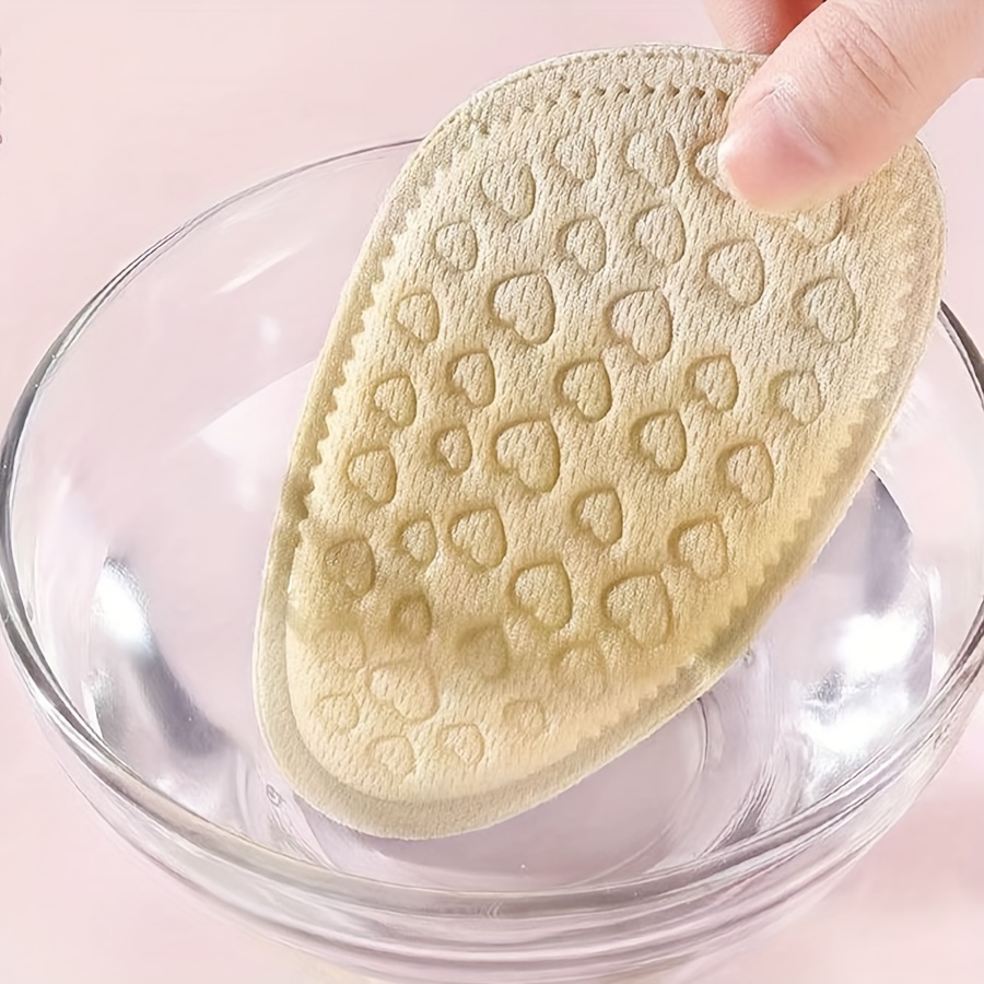 One Pair of Soft Round Head Relief Shoe Pads with Peach Heart Cushion, Anti-Slip for High Heels and Casual Shoes