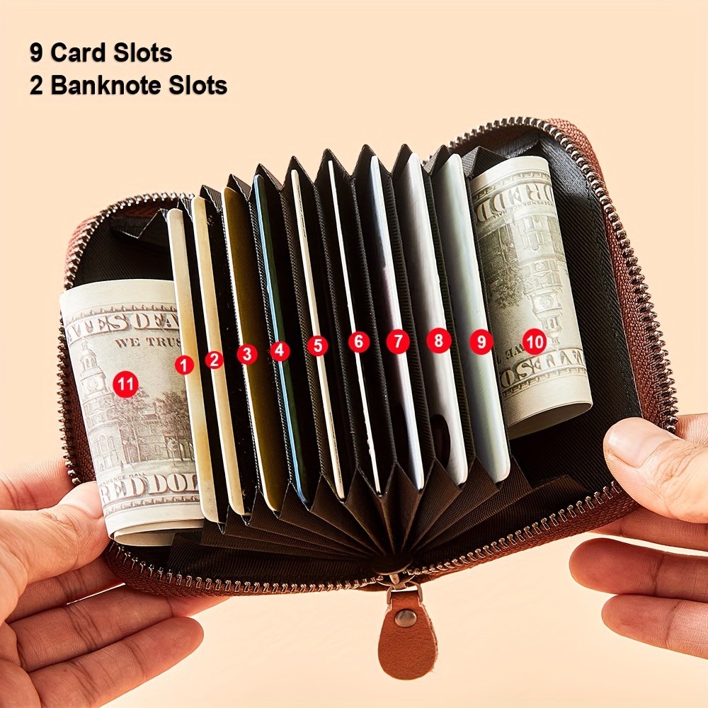 RFID Blocking Genuine Leather Trifold Wallet for Men with Money Clip, ID Windows, and Multiple Card Slots