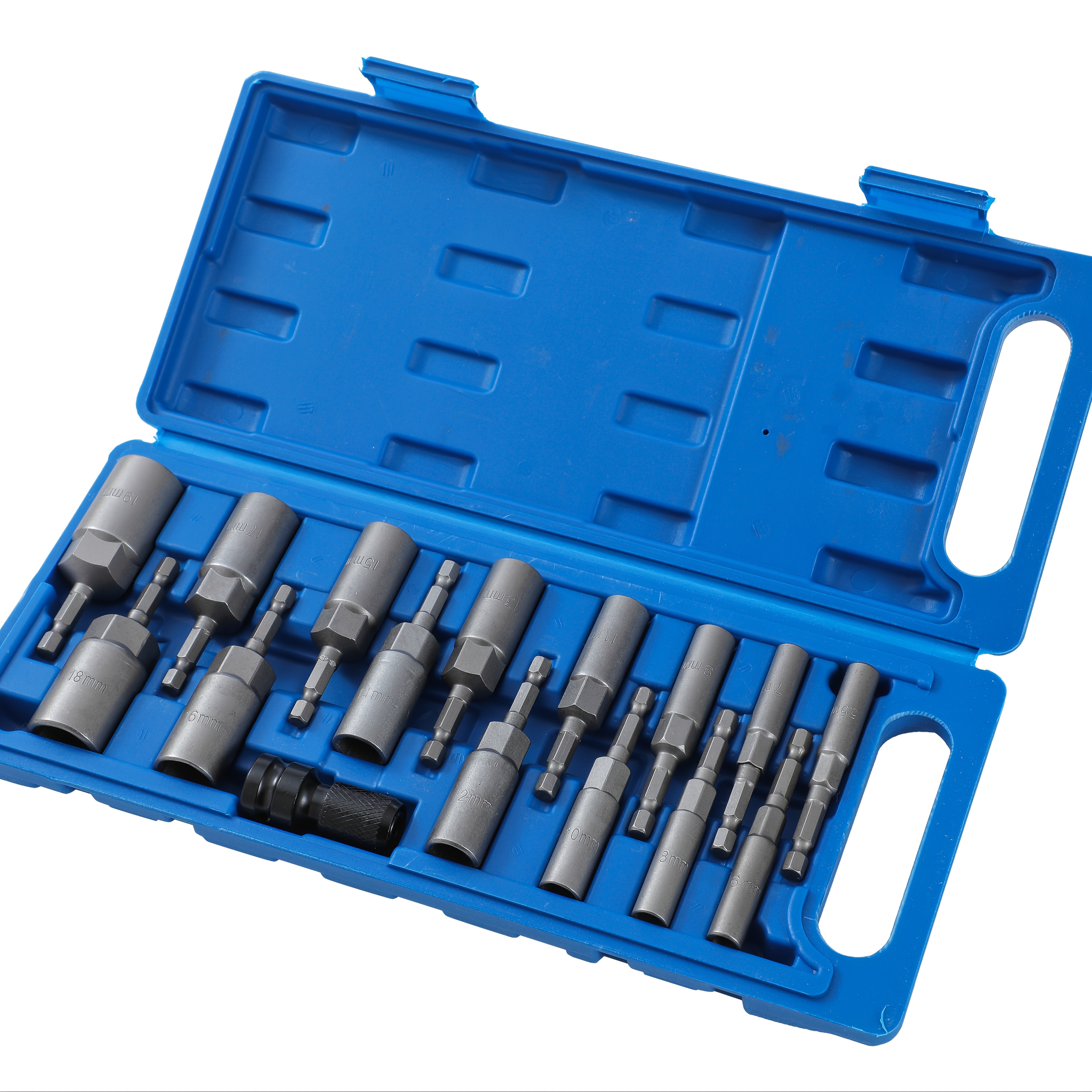 TEMU Jeu de 16 douilles profondes pour écrous métriques 5,5 mm–19 mm 5,5 mm 6 mm 7 mm 8 mm 10 mm 11 mm 12 mm 13 mm 14 mm 15 mm 16 mm 17 mm 18 mm 19
