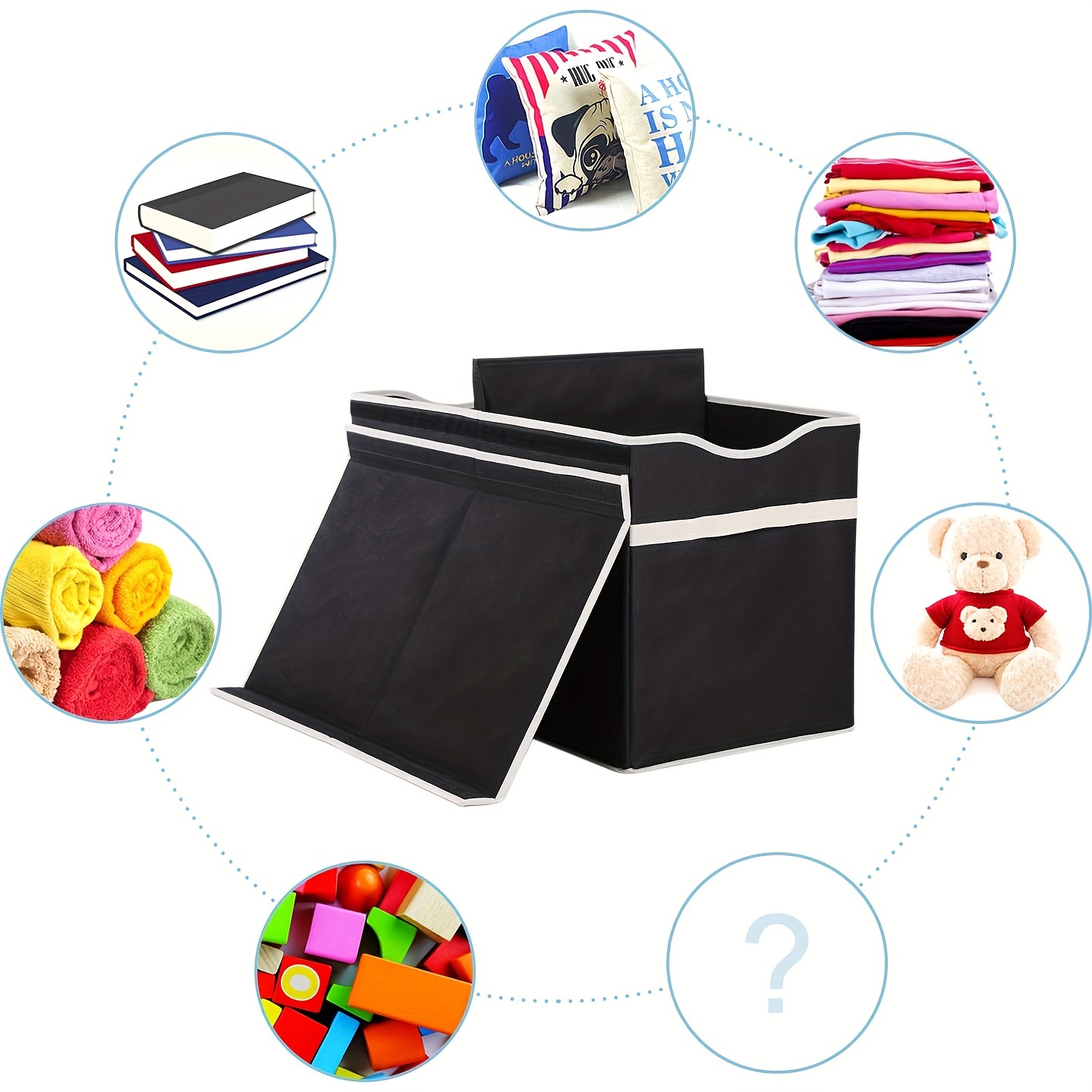 31.7gal Extra Large Box, Collapsible Sturdy Kids Chest For Boys, Girls, Kids, Storage Organizer Bins With Lids, Box Basket For Living Room, Bedroom, Nursery