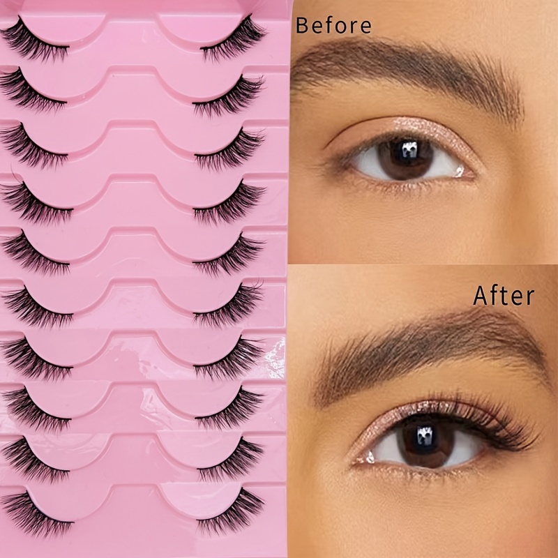 

10 Pairs Of Half-eye Lashes Reused For Cat Eye Effect