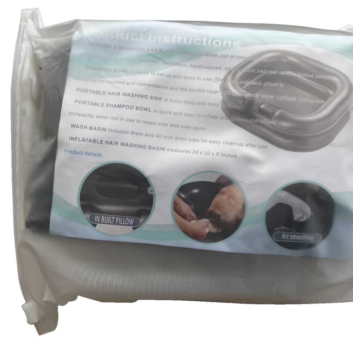 Portable Inflatable Wash Basin, Ergonomic Design for Hair Care, Durable PVC Material, Suitable for The Elderly The Disabled Pregnant The Injured and Bedridden Patients, Inflatable Bath Basin for Multiple Scenarios - Image 5